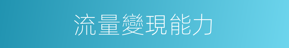 流量變現能力的同義詞