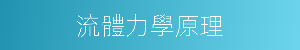 流體力學原理的同義詞