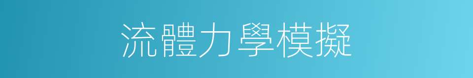 流體力學模擬的同義詞