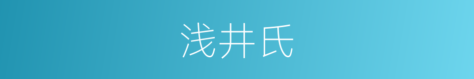 浅井氏的同义词