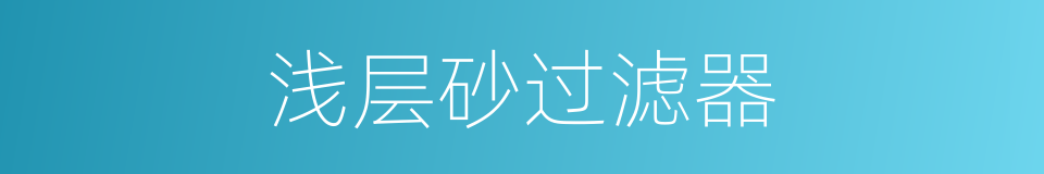 浅层砂过滤器的同义词