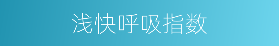 浅快呼吸指数的同义词