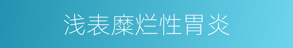 浅表糜烂性胃炎的同义词