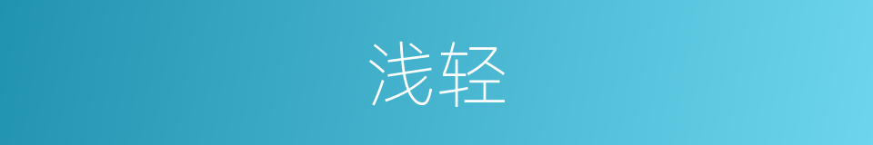 浅轻的同义词