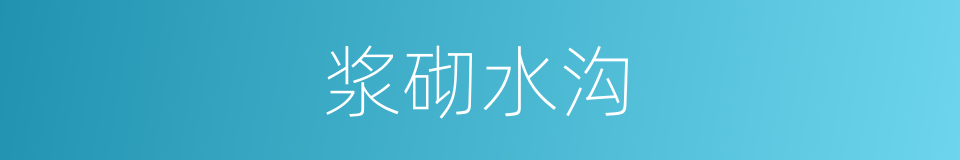 浆砌水沟的同义词