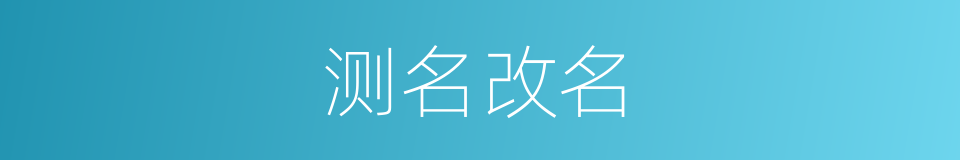测名改名的同义词