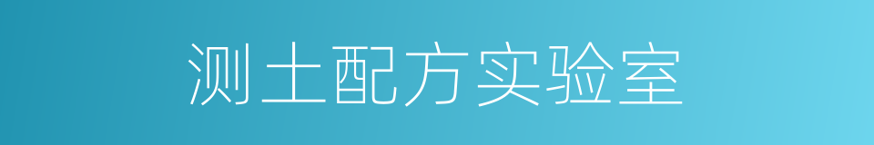 测土配方实验室的同义词