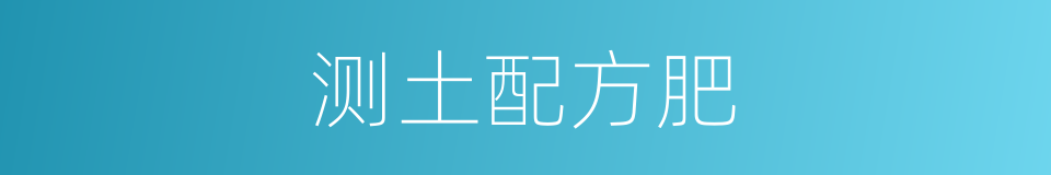 测土配方肥的同义词