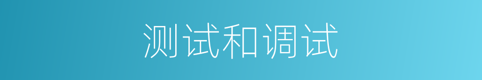 测试和调试的同义词
