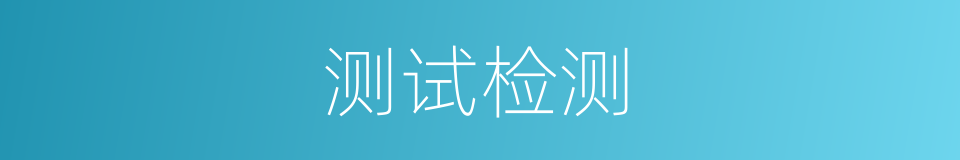 测试检测的同义词