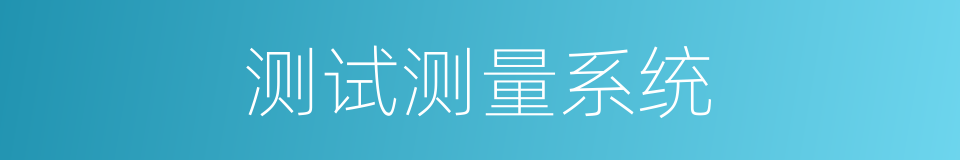 测试测量系统的同义词
