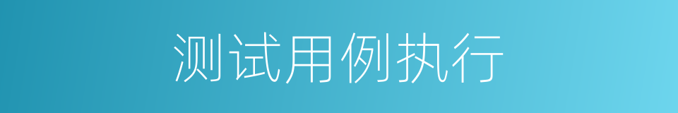 测试用例执行的同义词