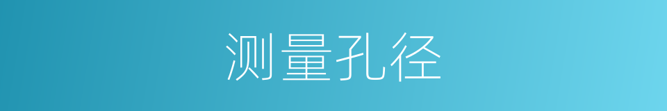 测量孔径的同义词