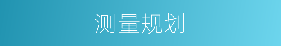 测量规划的同义词