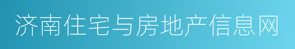 济南住宅与房地产信息网的同义词