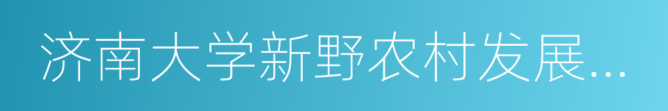 济南大学新野农村发展促进会的同义词