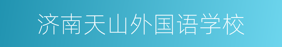 济南天山外国语学校的同义词