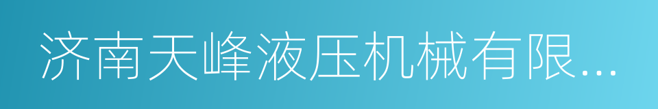 济南天峰液压机械有限公司的同义词