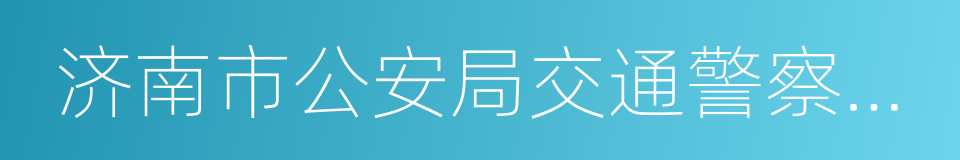 济南市公安局交通警察支队的同义词