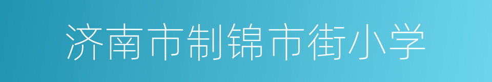 济南市制锦市街小学的同义词