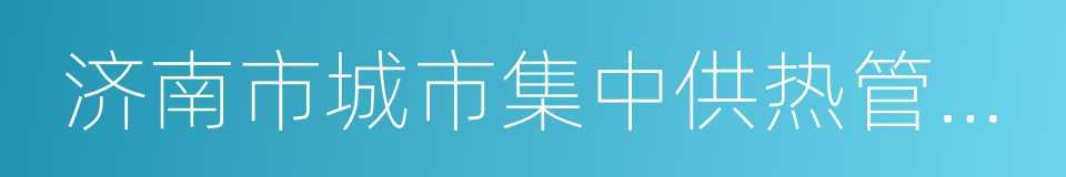 济南市城市集中供热管理条例的同义词