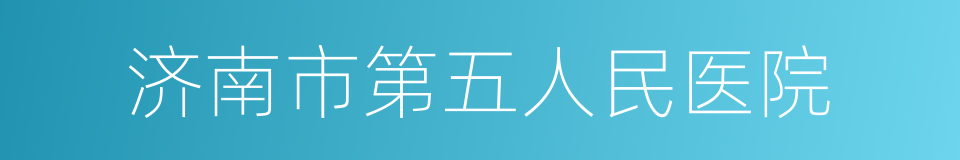 济南市第五人民医院的同义词