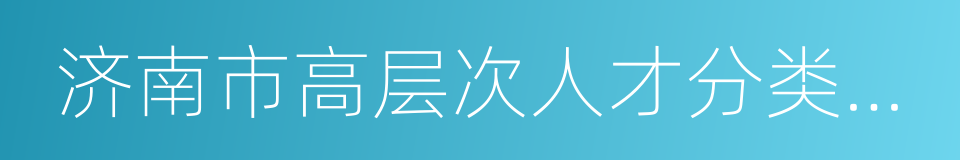 济南市高层次人才分类目录的同义词