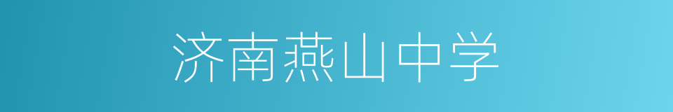 济南燕山中学的同义词