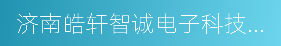 济南皓轩智诚电子科技有限公司的同义词