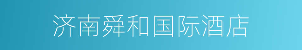 济南舜和国际酒店的同义词