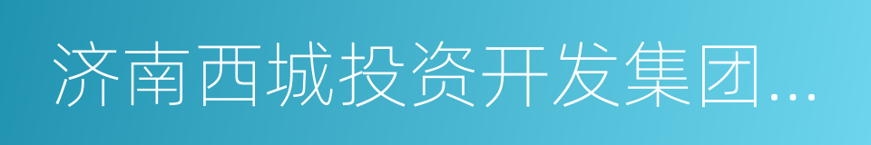 济南西城投资开发集团有限公司的同义词