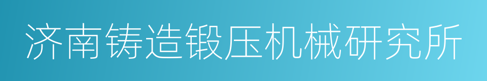 济南铸造锻压机械研究所的同义词