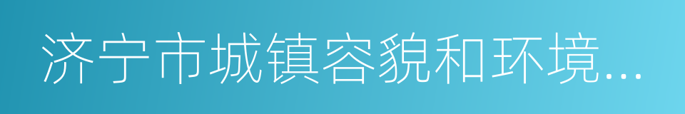 济宁市城镇容貌和环境卫生管理条例的同义词