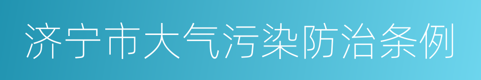 济宁市大气污染防治条例的同义词