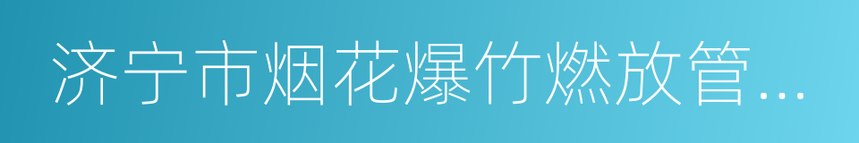 济宁市烟花爆竹燃放管理条例的同义词