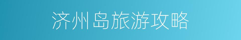 济州岛旅游攻略的同义词