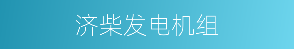 济柴发电机组的同义词