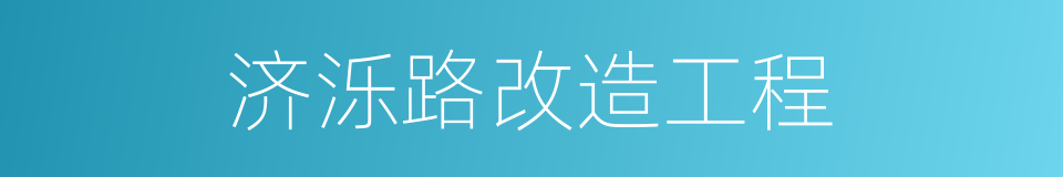 济泺路改造工程的同义词