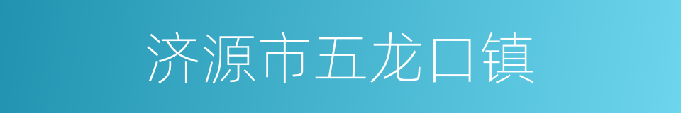 济源市五龙口镇的同义词