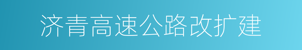 济青高速公路改扩建的同义词