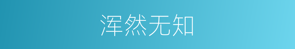 浑然无知的意思