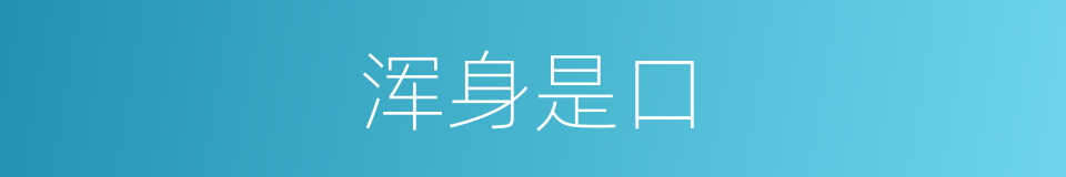 浑身是口的意思