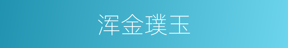 浑金璞玉的意思