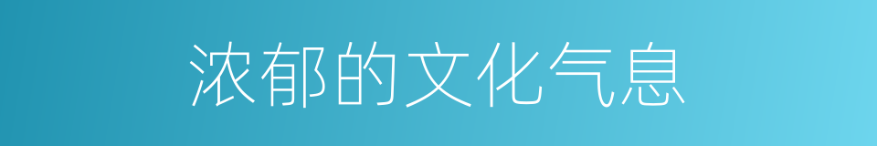 浓郁的文化气息的同义词