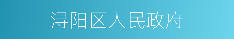 浔阳区人民政府的同义词