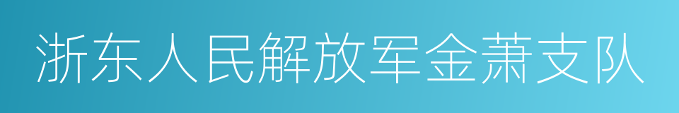 浙东人民解放军金萧支队的同义词