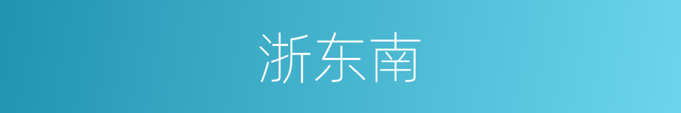 浙东南的同义词
