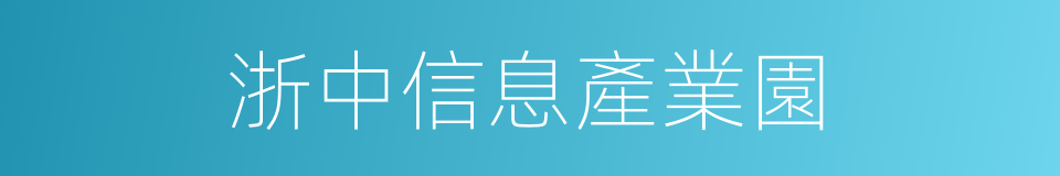 浙中信息產業園的同義詞