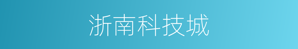 浙南科技城的同义词