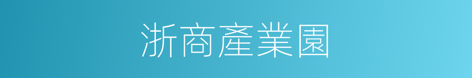 浙商產業園的同義詞